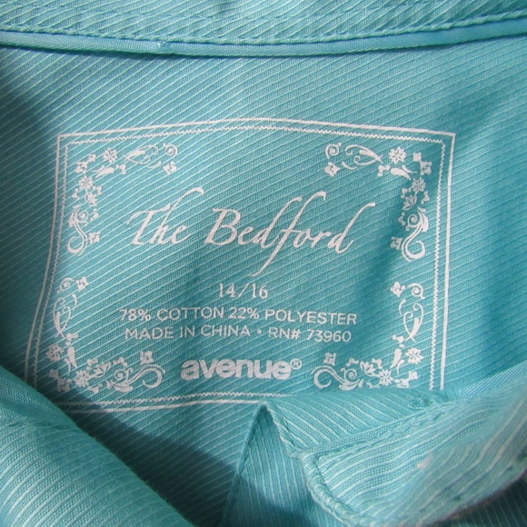 Avenue turquoise The Bedford herringbone top - Picture 5 of 5